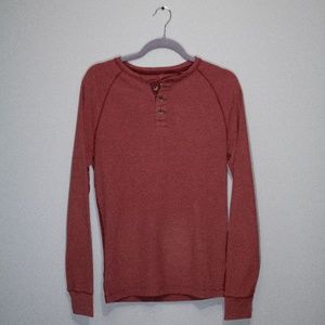 Aeropostale Red Thermal Long Sleeve Henley